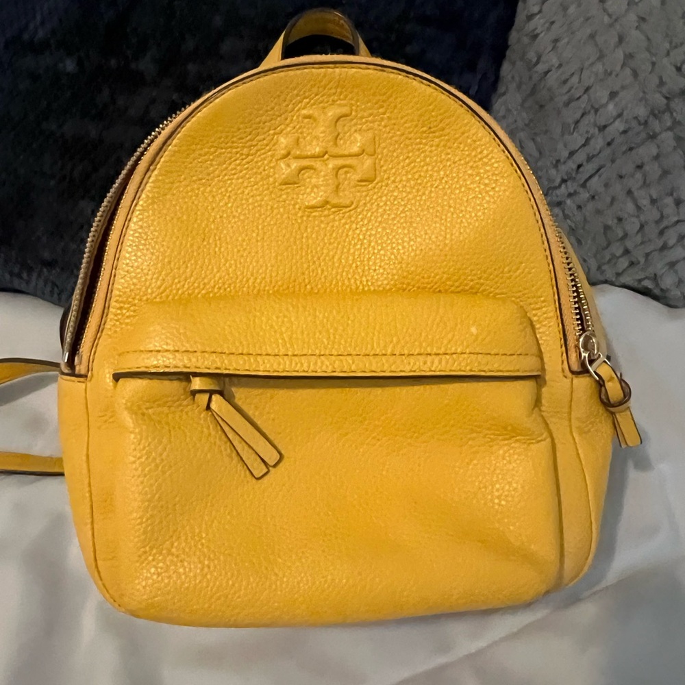 Tory Burch Yellow Mini Backpack with Gold Hardware